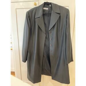 Vintage Black Kate Hill Woman Long Black Blazer Jacket Silk Size 18W Plus Size